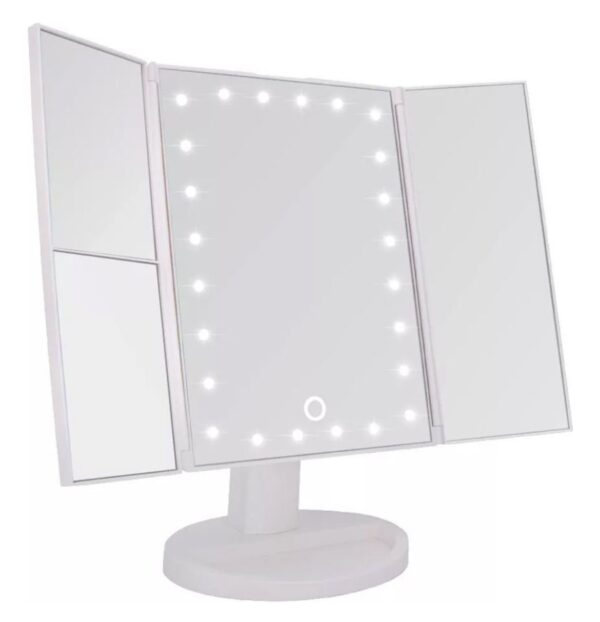 ESPEJO LUZ LED C/ BASE - 3 PANELES