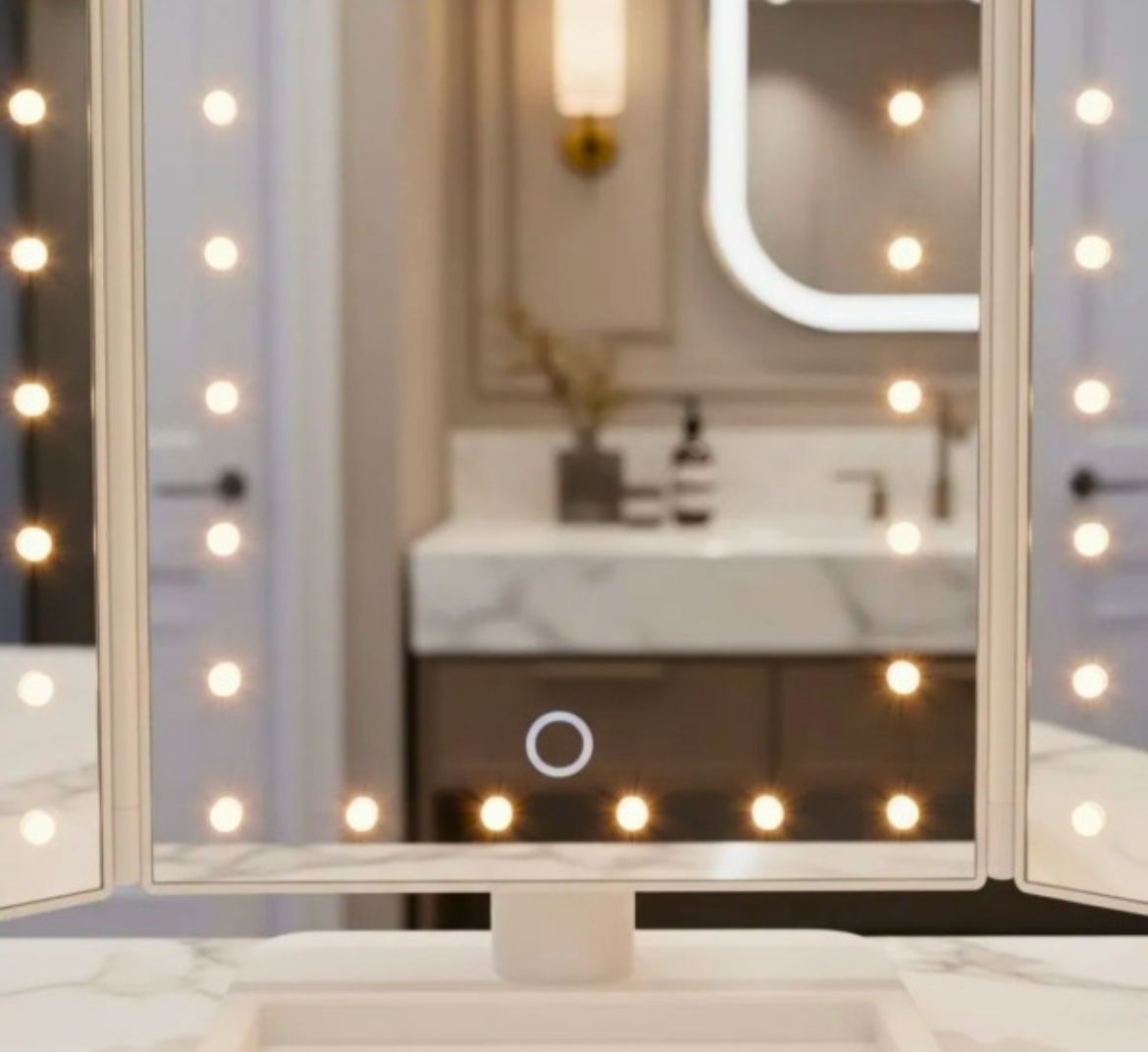 ESPEJO LUZ LED C/ BASE - 3 PANELES - Imagen 2