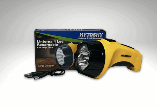 LINTERNA 4 LED RECARGABLE HYTOSHY