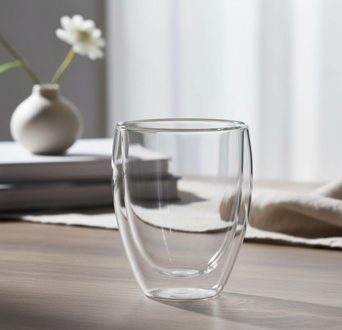 TAZA 350ML DOBLE VIDRIO - S/ MANIJA