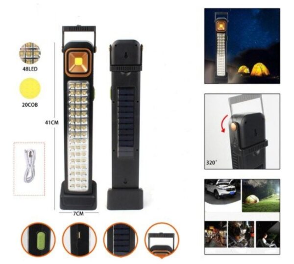 LUZ DE EMERGENCIA SOLAR 48 LED (OR-0809)