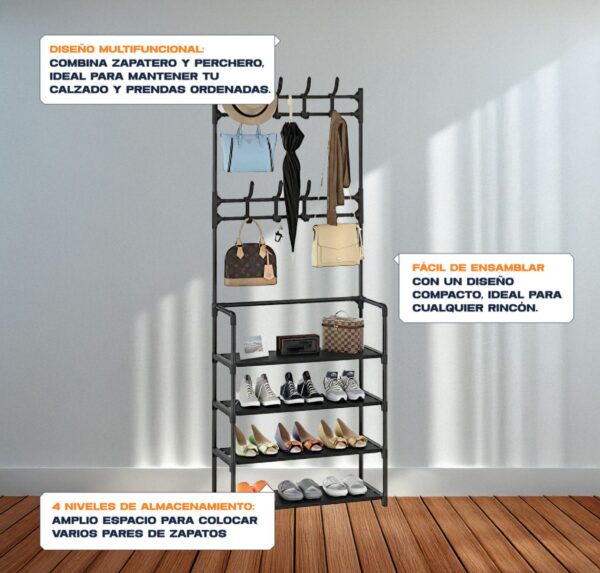 RACK PARA ZAPATOS Y PERCHERO