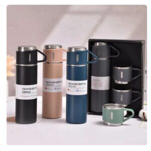 TERMO ACERO INOX. 500ML + 3 TAZAS