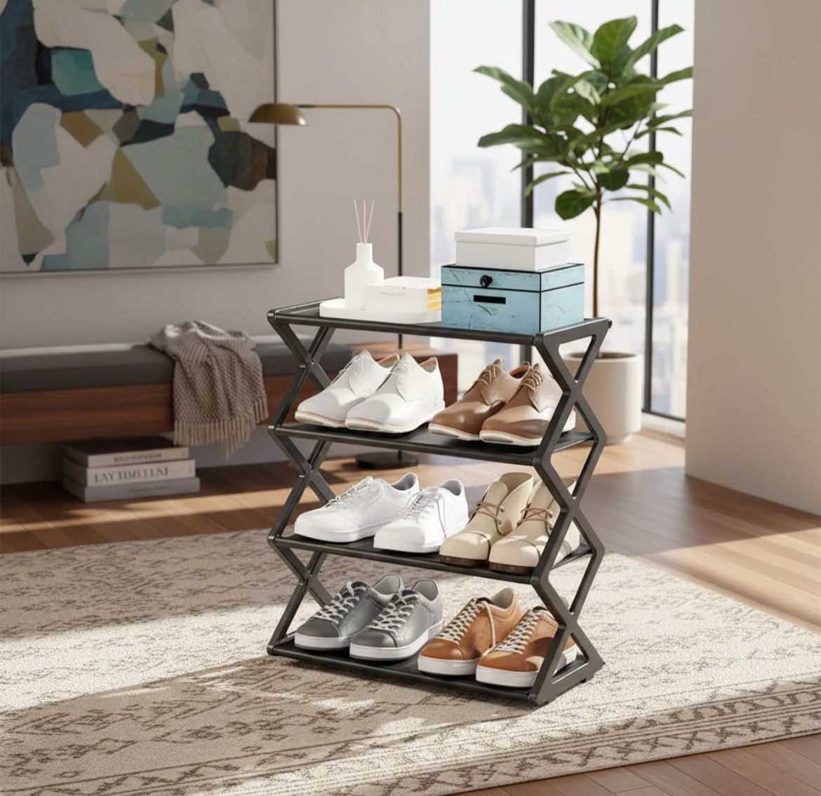 RACK ZAPATOS PLEGABLE X4