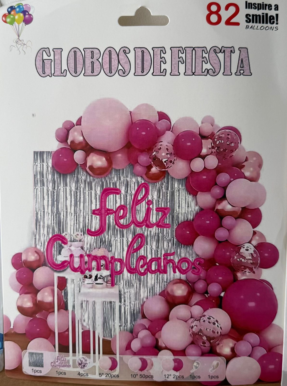 GLOBOS FELIZ CUMPLEAÑOS 82-100 PCS - Imagen 2