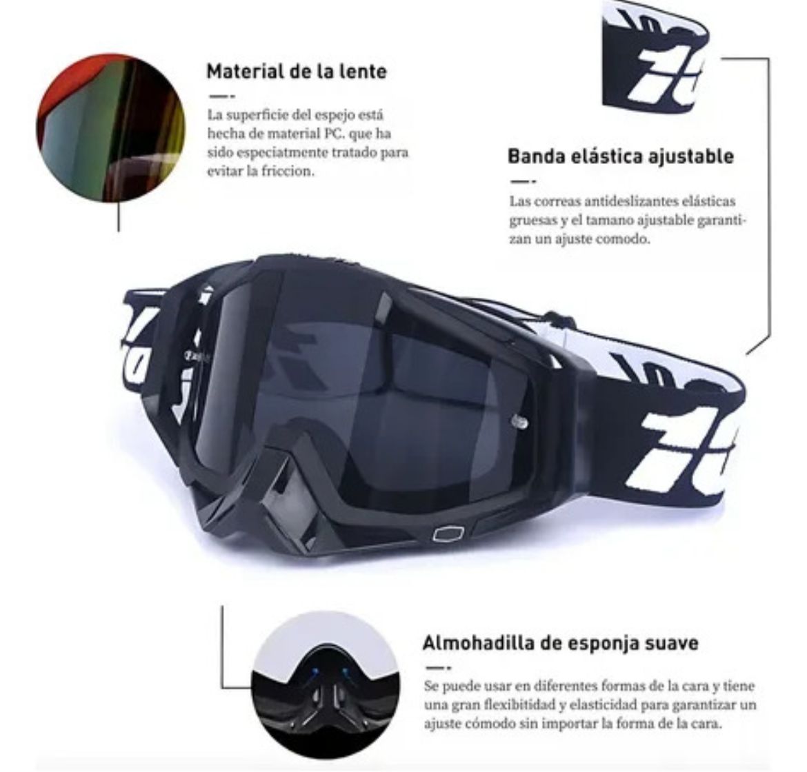 Antiparras 100% Racecraft Goggles Enduro Motocross - Imagen 3