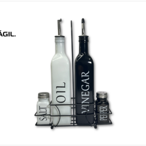 SET 4 PCS VIDRIO ( ACEITE + SAL + VINAGRE )