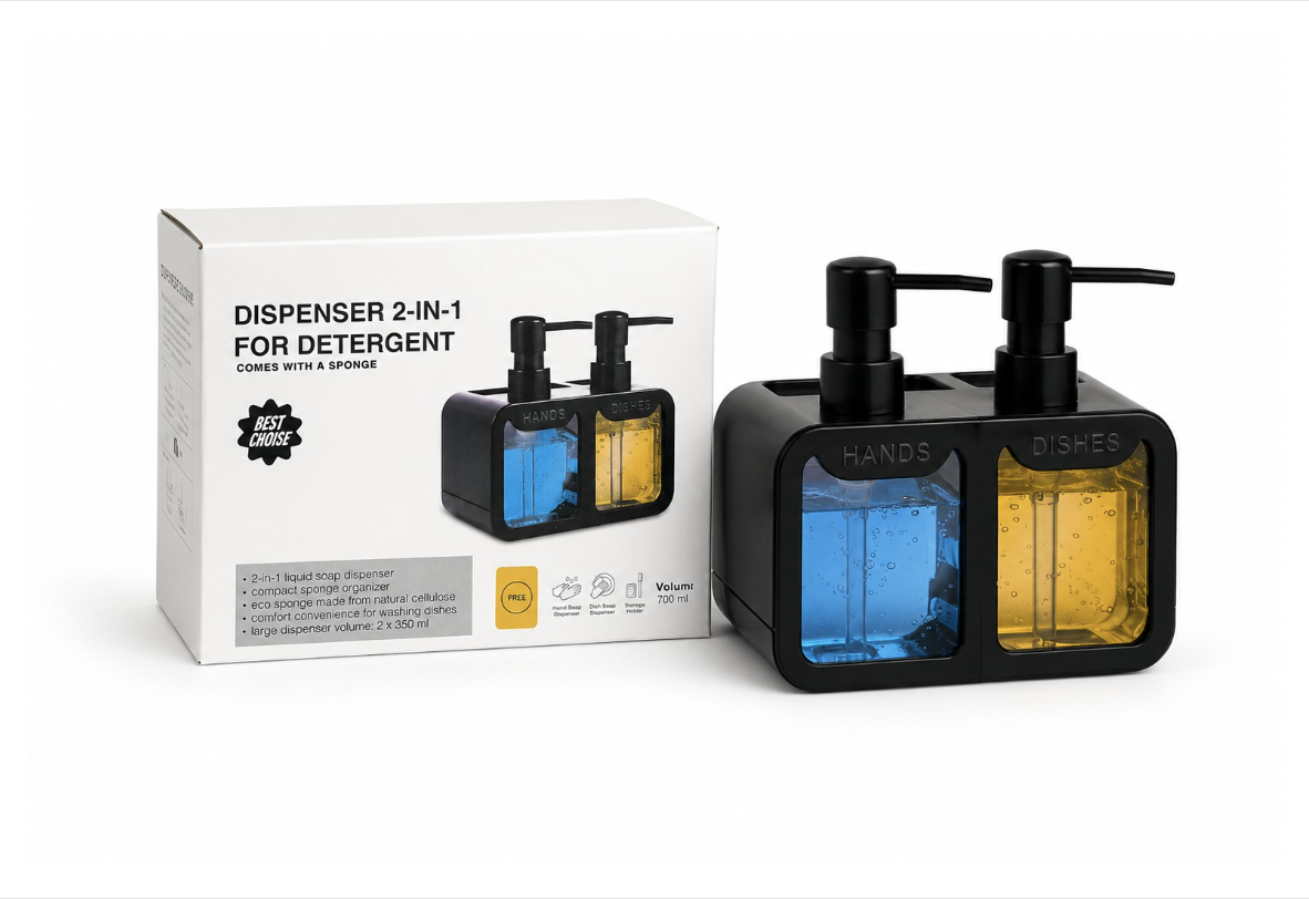 SET X 2 DISPENSER PARA JABON TRANSPARENTE