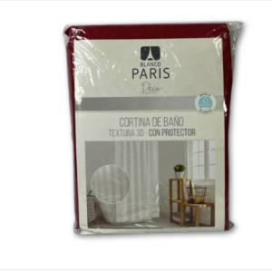 CORTINA DE BAÑO 3D CON PROTECTOR